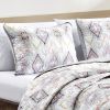 Reversible 3-Piece Geometric Aztec Quilted Bedspread Set with Pillow Shams