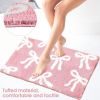 Bow Coquette Cute Bath Mat (20 X 32 Inch) – Non-Slip Absorbent Bathroom Rug For Vanity, Shower