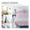 3 pcs Soft Colorful Stripe Pattern Comforter Set, Breathable Bedding Set, Cozy Bed Set for Bedroom Dorm Guest Room