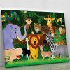 Frendly Animals in the jungle Canvas Print or Poster