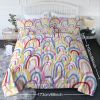 3 pcs Rainbow Print Comforter Set, Soft Microfiber Lightweight All Season Bedding Set with 2 Pillowcases