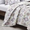 Reversible 3-Piece Geometric Aztec Quilted Bedspread Set with Pillow Shams