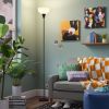Black Torchiere Floor Lamp, Minimalist Standing Light with 3-Way Switch
